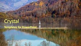  Presentation with abandoned - Colorful slides enhanced with garbage gold - flooded and abandoned church backdrop and a tawny brown colored foreground