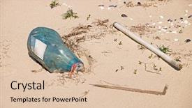  Presentation with polluted - Amazing slide set having garbage gold - polluted with trash sand shore backdrop and a lemonade colored foreground