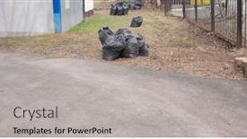  Presentation with plastic bags - Colorful slides enhanced with garbage-in-black-plastic-bags backdrop and a light gray colored foreground