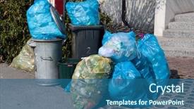  Presentation with plastic waste - Colorful slides enhanced with garbage - plastic waste - waste collection backdrop and a ocean colored foreground