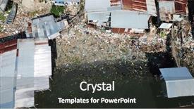  Presentation with plastic pollution - Theme having garbage pollution in poor slum background and a dark gray colored foreground