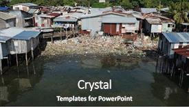  Presentation with plastic pollution - Cool new theme with garbage pollution in poor slum backdrop and a dark gray colored foreground