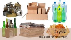  Presentation with garbage - PPT layouts with garbage that can be recycled background and a coral colored foreground