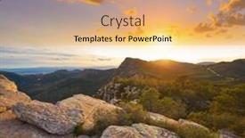  Presentation with sunset - Slides having garbi-peak-sunset-at-calderona background and a coral colored foreground