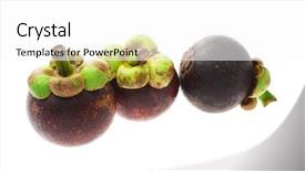  Presentation with background - Audience pleasing presentation theme consisting of garcinia - fresh mangosteens on white background backdrop and a  colored foreground
