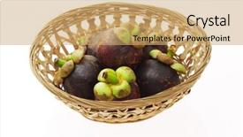  Presentation with octopus on isolated white - PPT theme featuring garcinia - mangosteens in basket isolated background and a  colored foreground