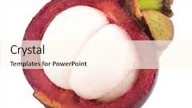  Presentation with mangosteen - PPT theme having garcinia - ripe mangosteen isolated on white background and a  colored foreground