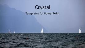  Presentation with sails sailing yacht catamaran sailing - Colorful PPT theme enhanced with garda lake before a storm backdrop and a light blue colored foreground