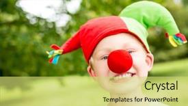  Presentation with school garden - Amazing PPT theme having children s garden - child with carnival's costume has backdrop and a yellow colored foreground