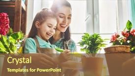  Presentation with mother child - Beautiful slide set featuring garden - cute child girl helps her backdrop and a tawny brown colored foreground