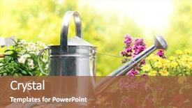  Presentation with gardening - PPT layouts featuring garden - outdoor gardening tools and flowers background and a tawny brown colored foreground