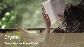  Presentation with can i design a garden - Colorful PPT theme enhanced with garden and enjoying a book backdrop and a coral colored foreground