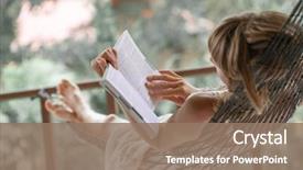  Presentation with summer - Audience pleasing PPT theme consisting of garden and reads the book backdrop and a coral colored foreground