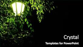  Presentation with old fashioned - Beautiful theme featuring garden art - night old-fashioned light through leaves backdrop and a black colored foreground