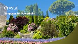  Presentation with france - Amazing PPT layouts having garden at gordes provence france backdrop and a teal colored foreground