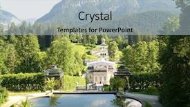  Presentation with bavaria - PPT theme consisting of garden by castle in linderhof bavaria germany background and a light blue colored foreground