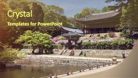  Presentation with garden pond - Slide set enhanced with garden changdeokgung palace seoul korea background and a  colored foreground