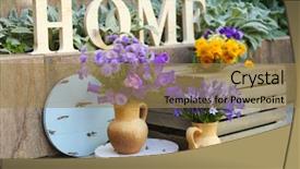  Presentation with events and decoration presentation - Audience pleasing slide set consisting of garden decoration with wildflowers and decorative letters outdoors backdrop and a coral colored foreground