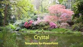  Presentation with eden - Beautiful presentation theme featuring garden eden - blooming trees in the nature backdrop and a tawny brown colored foreground