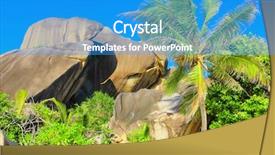  Presentation with coconut - Beautiful theme featuring garden eden - coconut leaves plants backdrop and a  colored foreground