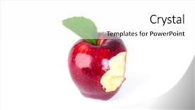  Presentation with eden - Beautiful slides featuring garden eden - red apple with green leaf backdrop and a white colored foreground
