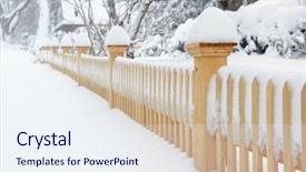  Presentation with winter storm - Cool new theme with garden fence sidewalk and plants backdrop and a sky blue colored foreground