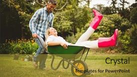  Presentation with free - Presentation design having garden free - happy couple playing background and a gold colored foreground