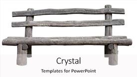  Presentation with ancient history mesopotamia - Beautiful PPT theme featuring garden furniture - ancient rural bench from logs backdrop and a white colored foreground