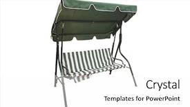  Presentation with blank whiteboard isolated on white - Beautiful slide deck featuring garden furniture - chaise longue isolated backdrop and a white colored foreground