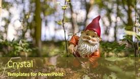 Presentation with garden - Theme featuring garden-gnome-in-the-forest background and a tawny brown colored foreground