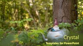  Presentation with teapot - Colorful theme enhanced with garden-gnome-in-the-teapot backdrop and a tawny brown colored foreground