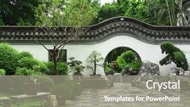  Presentation with chinese chinese - PPT layouts featuring garden in chinese style background and a gray colored foreground