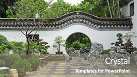  Presentation with chinese chinese - Theme consisting of garden in chinese style background and a gray colored foreground