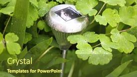  Presentation with irrigation - Slide set with garden irrigation system background and a tawny brown colored foreground