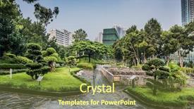  Presentation with garden city - PPT layouts consisting of garden kowloon walled city park background and a tawny brown colored foreground