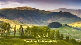  Presentation with clear sunny day rural landscape - Slide deck featuring garden land - beautiful sunny day is background and a tawny brown colored foreground