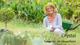  Presentation with kid s happy fathers day - Slides with garden land - happy grandmother gardening background and a mint green colored foreground