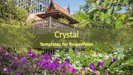  Presentation with bangkok - Beautiful PPT theme featuring mr - garden of mr kukrit's house backdrop and a  colored foreground