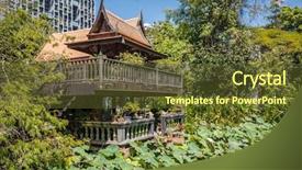  Presentation with bangkok - Colorful presentation theme enhanced with mr - garden of mr kukrit's house backdrop and a  colored foreground