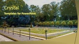  Presentation with garden - Audience pleasing PPT layouts consisting of garden-of-the-archeveche backdrop and a tawny brown colored foreground