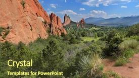  Presentation with colorado - PPT layouts with garden of the god background and a tawny brown colored foreground
