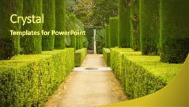  Presentation with garden - Colorful slide deck enhanced with garden of the poets alcazar backdrop and a tawny brown colored foreground