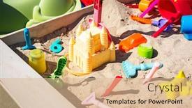  Presentation with playground - Audience pleasing presentation theme consisting of garden-playground-for-children backdrop and a coral colored foreground