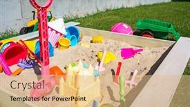  Presentation with playground - Cool new presentation with garden-playground-for-children backdrop and a coral colored foreground