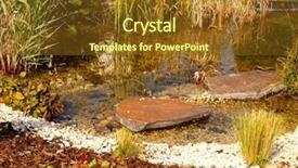  Presentation with garden pond - Beautiful presentation theme featuring garden pond backdrop and a tawny brown colored foreground