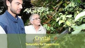  Presentation with older woman - Theme featuring garden services - young man gardening with older background and a  colored foreground