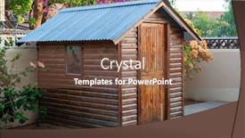  Presentation with gardening - Presentation featuring garden-shed-for-the-tools background and a tawny brown colored foreground
