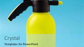 Presentation with sprayer - Presentation design enhanced with garden-sprayer-for-agricultural-chemicals background and a arctic colored foreground