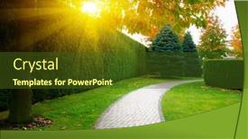  Presentation with path - Slide deck enhanced with garden-stone-path-on-green background and a tawny brown colored foreground