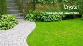  Presentation with growing - PPT layouts enhanced with garden stone path with grass background and a tawny brown colored foreground